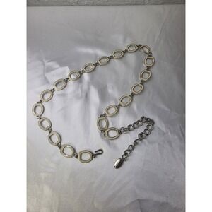 Liz‎ Claiborne Vintage Geometric Metal & Multi Color Enamel Chain Hip Belt Y2K